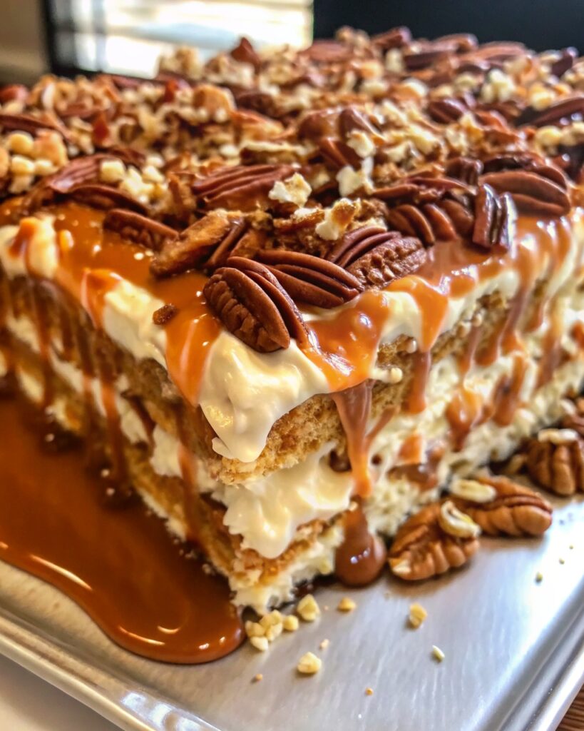 Butter Pecan Praline Poke Cake