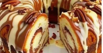 Pecan Caramel Cinnamon Roll Cream Cheese Pound Cake