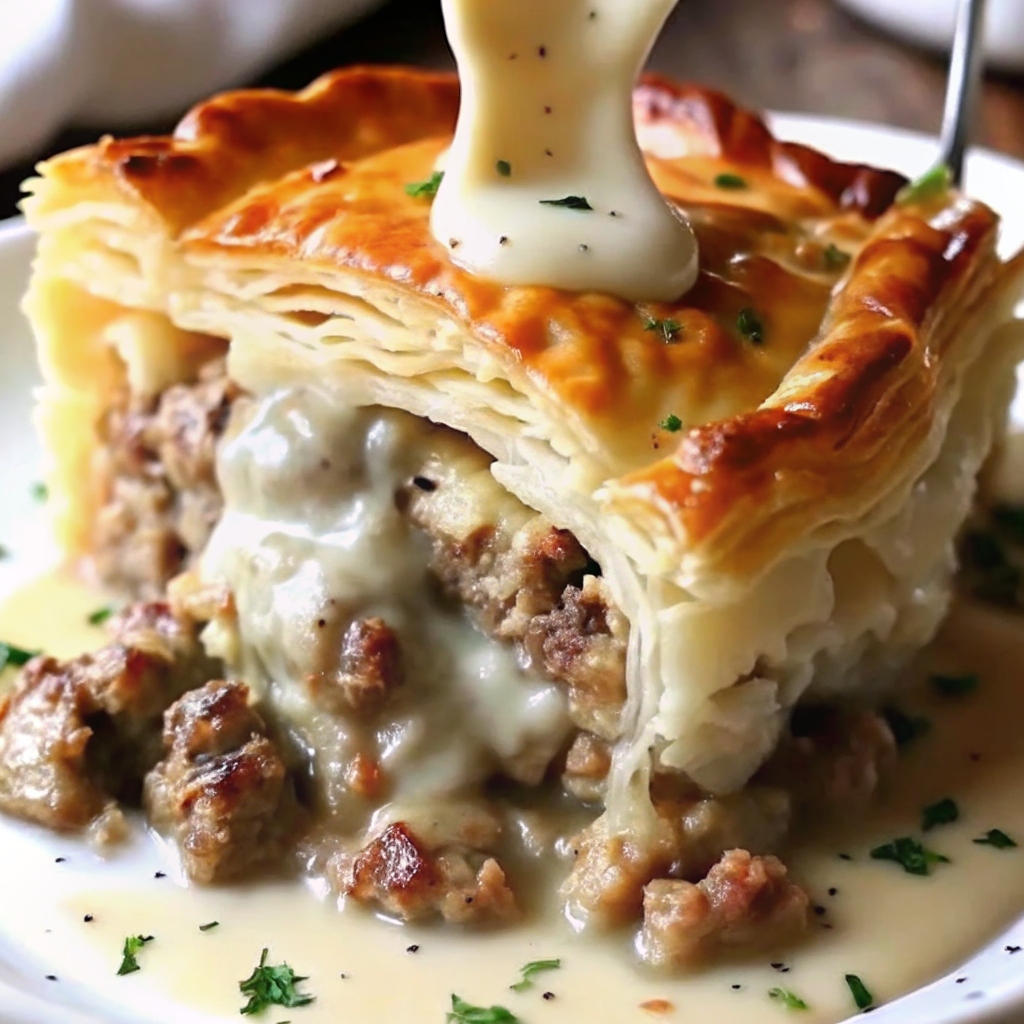 Sausage Gravy Puff Pie