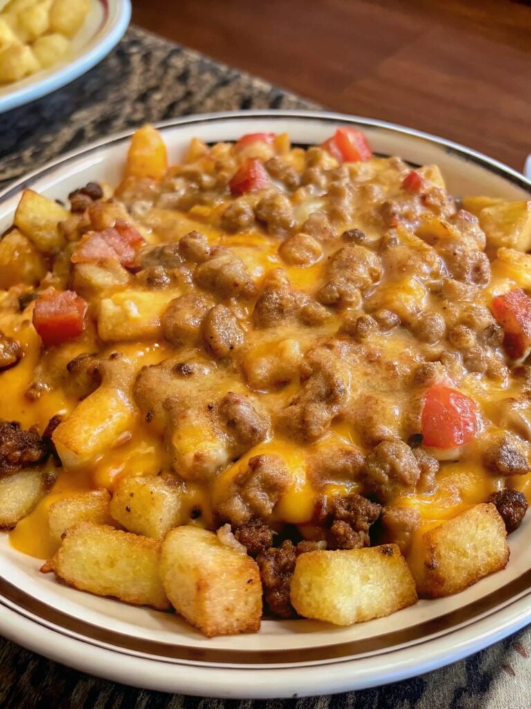 Cheesy Tater Tot Fiesta Bake