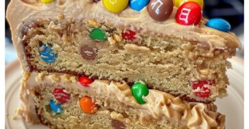 M&M’s Peanut Butter Cake with Peanut Butter Frosting