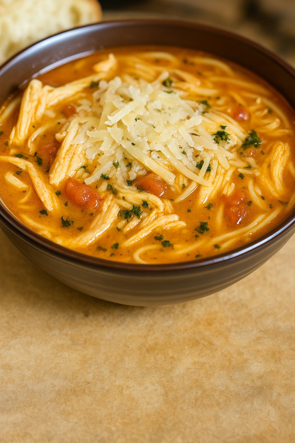 Slow Cooker Chicken Parmesan Soup