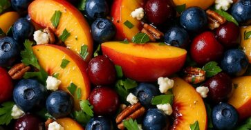 Blueberry Peach Feta Salad
