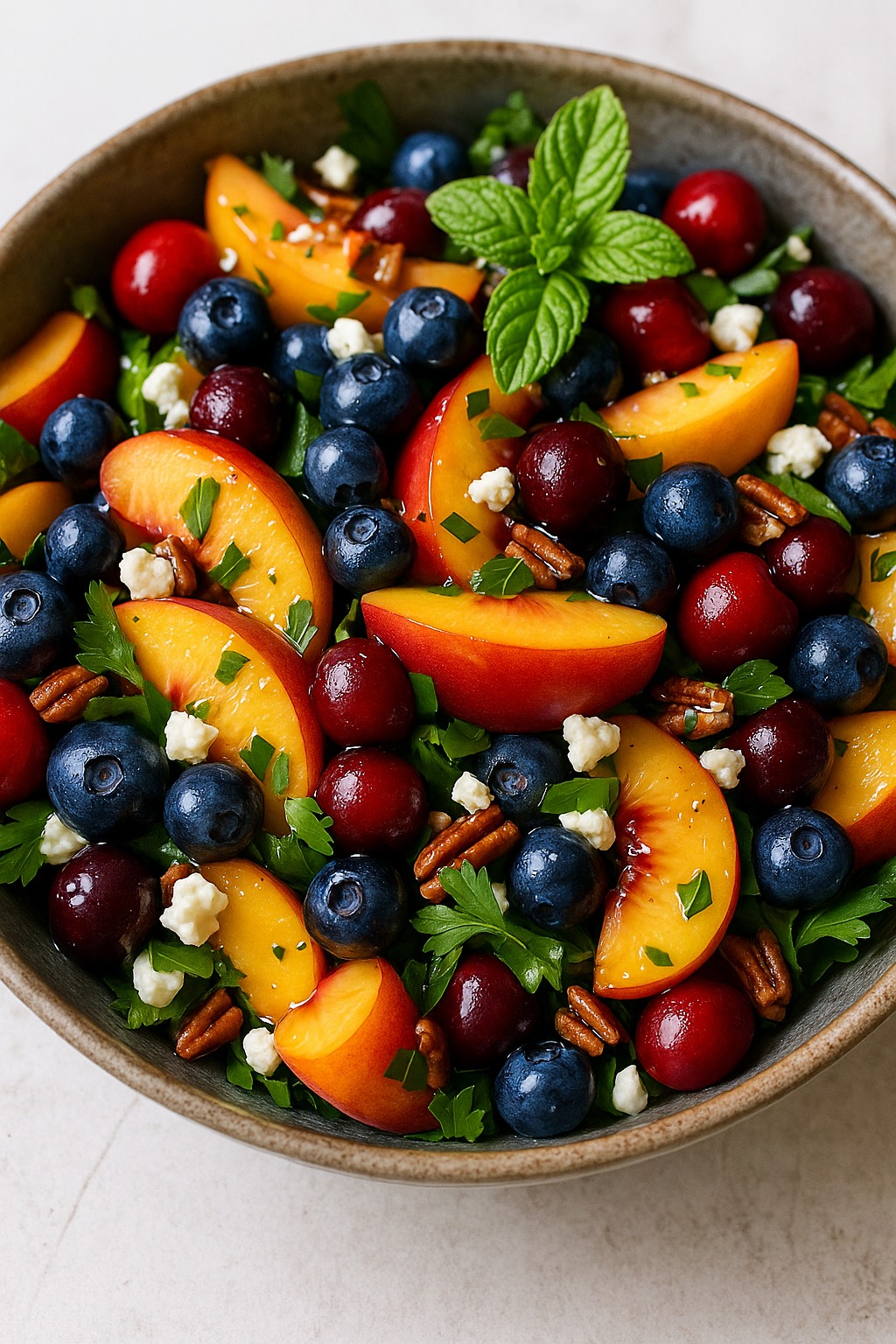 Blueberry Peach Feta Salad