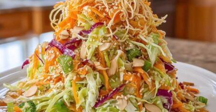 Asian-Style Cabbage Salad with Crunchy Noodles