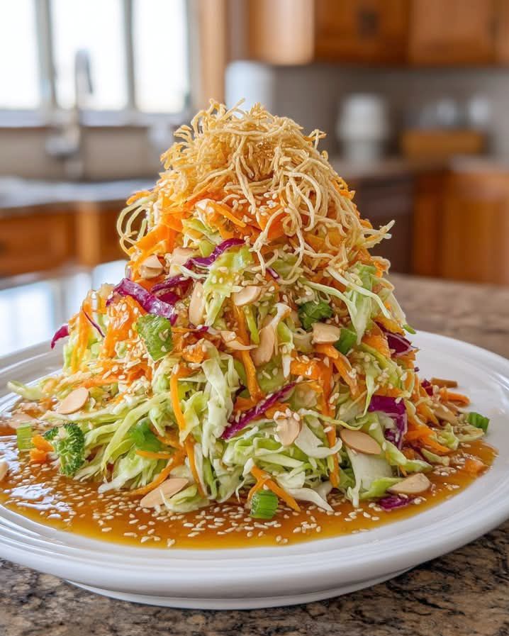 Asian-Style Cabbage Salad with Crunchy Noodles