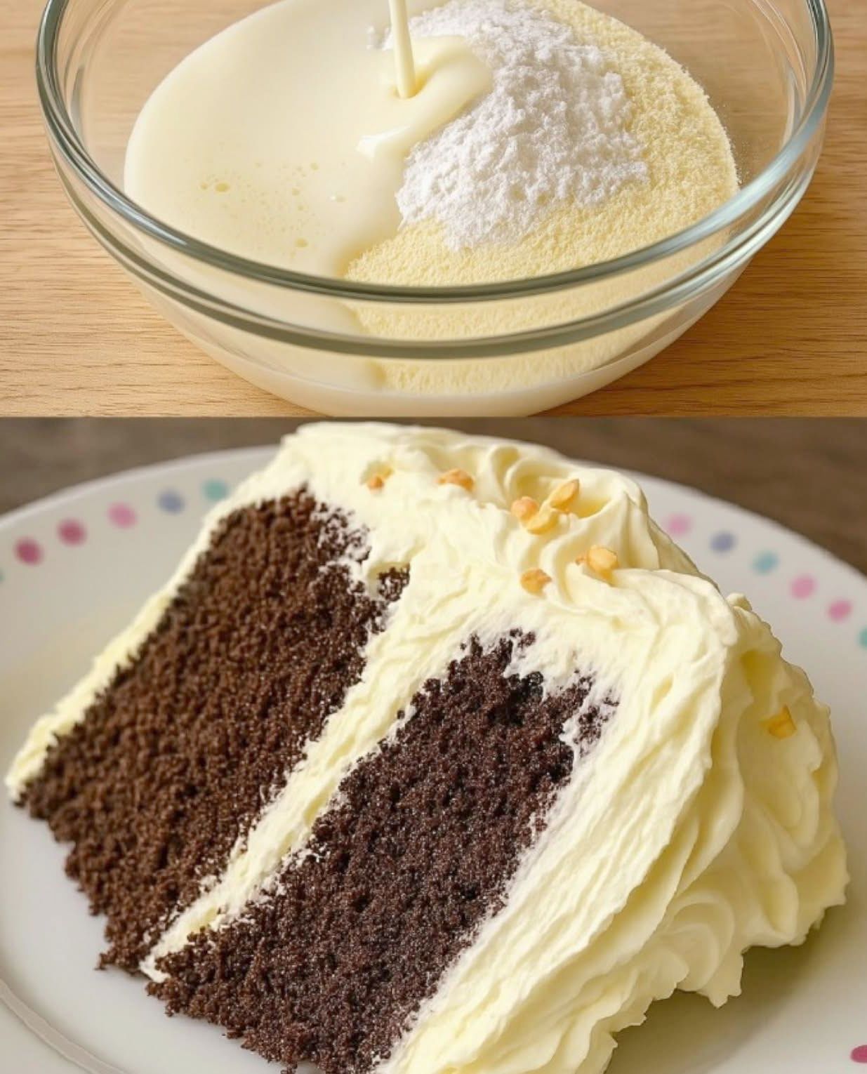 Moist Chocolate Cake with Creamy Milk Frosting