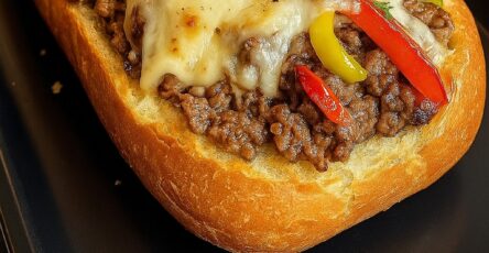 Cheesesteak-Stuffed Garlic Bread Loaf Recipe