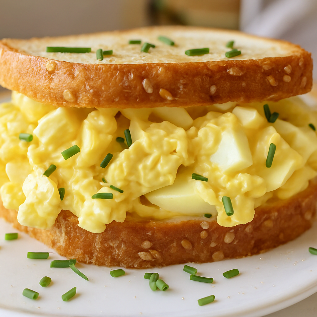 Creamy Egg Salad Sandwich with Chives