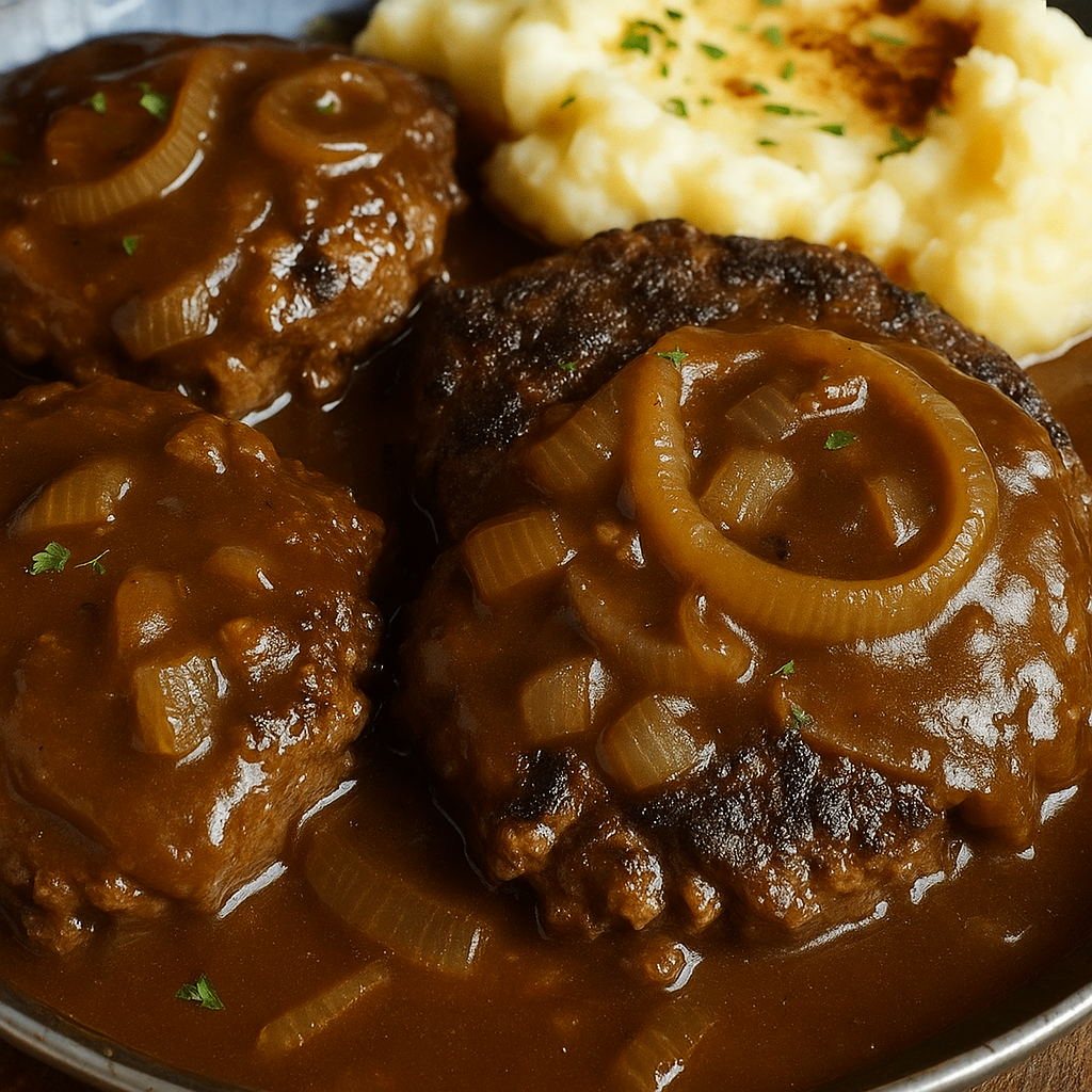 Smothered Hamburger Steak with Onion Gravy