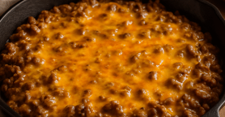 Cheesy Ground Beef Skillet Casserole