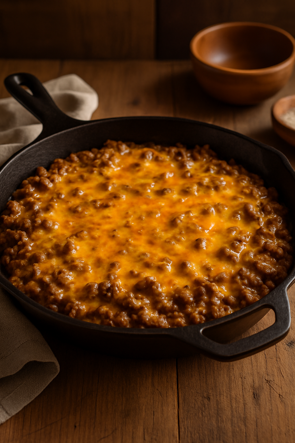 Cheesy Ground Beef Skillet Casserole