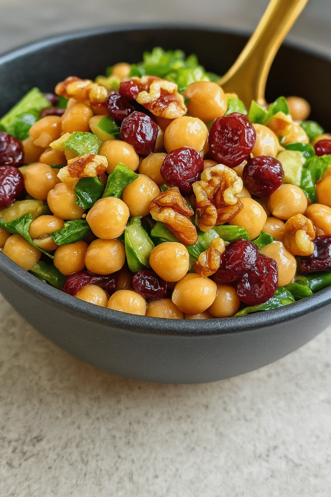 Cranberry Walnut Chickpea Salad with Orange Vinaigrette