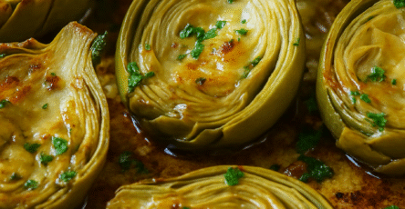 Garlic Butter Roasted Artichokes