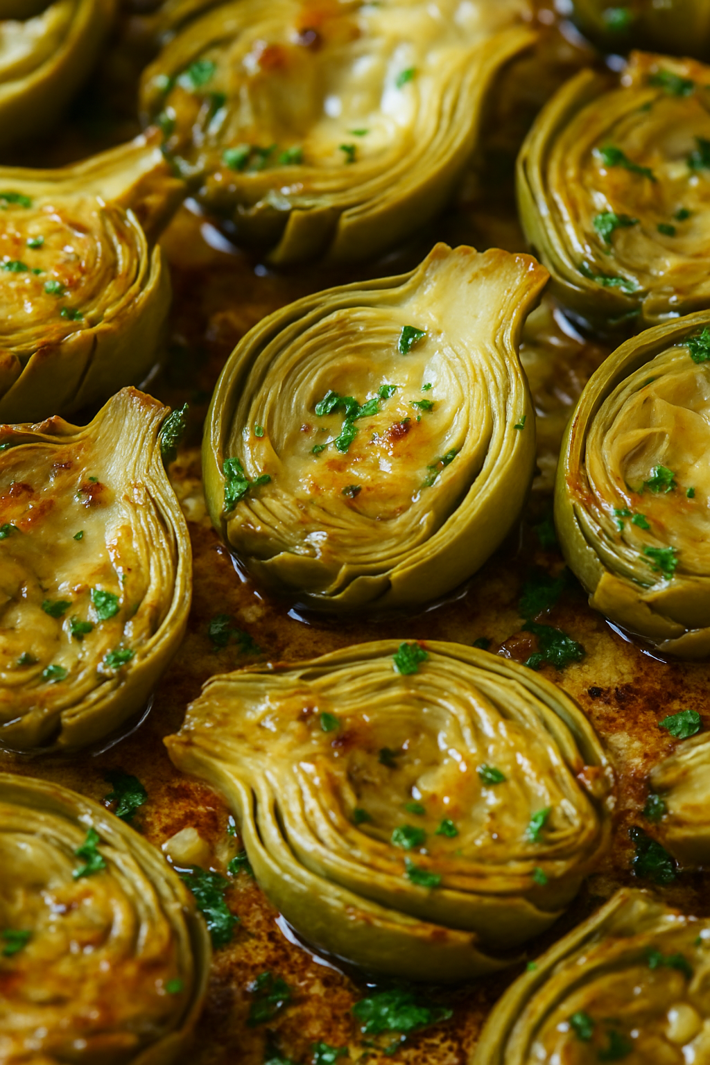 Garlic Butter Roasted Artichokes