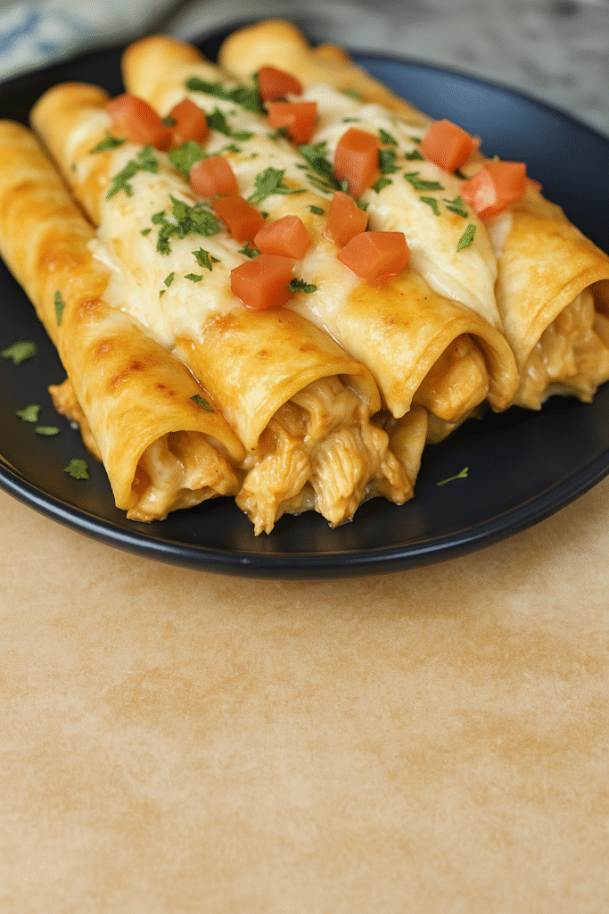 Baked Cream Cheese Chicken Taquitos