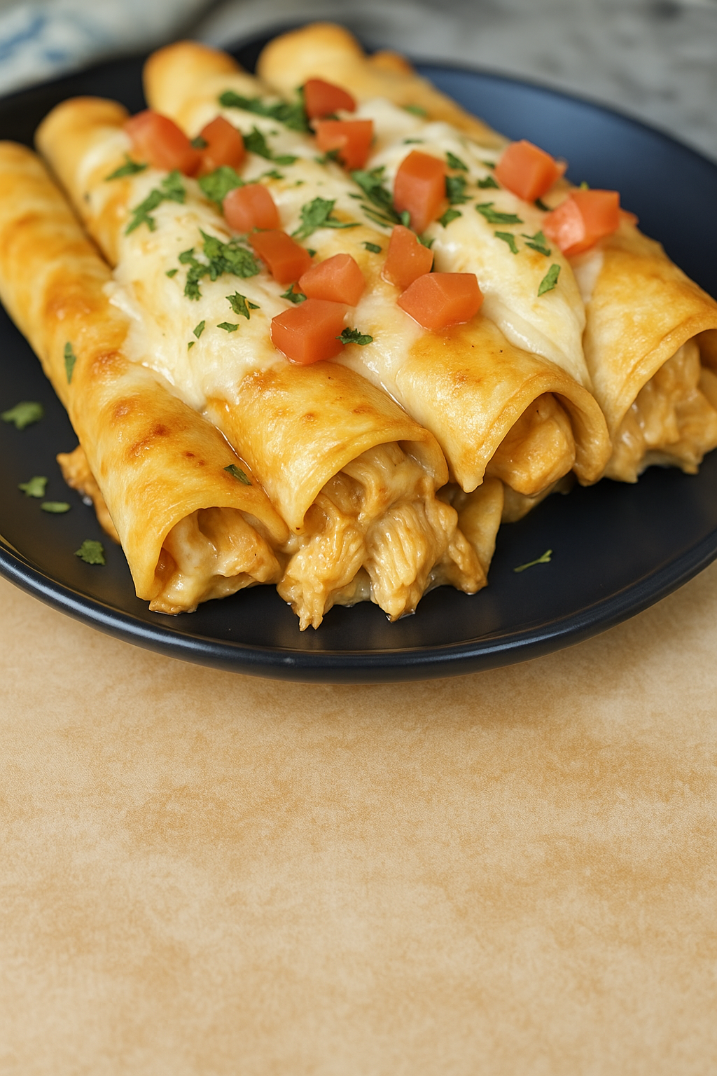 Baked Cream Cheese Chicken Taquitos