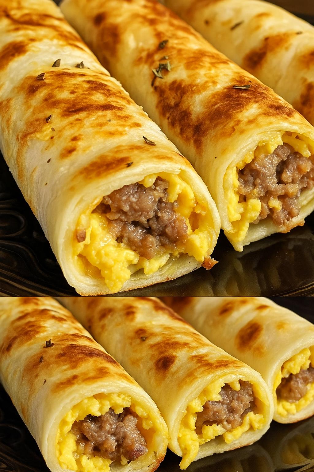 Sausage Egg and Cheese Breakfast Roll-Ups