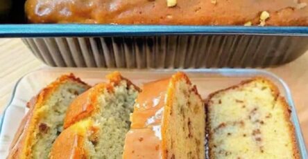 Caramel Glazed Banana Bread Loaf
