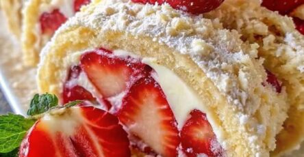 Strawberry Cream Roll Cake