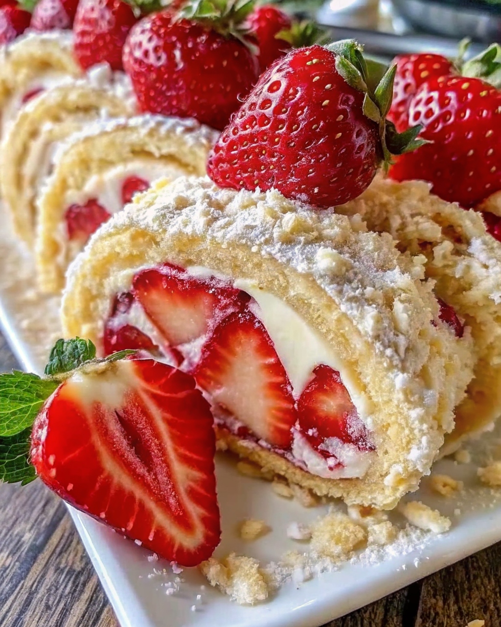 Strawberry Cream Roll Cake