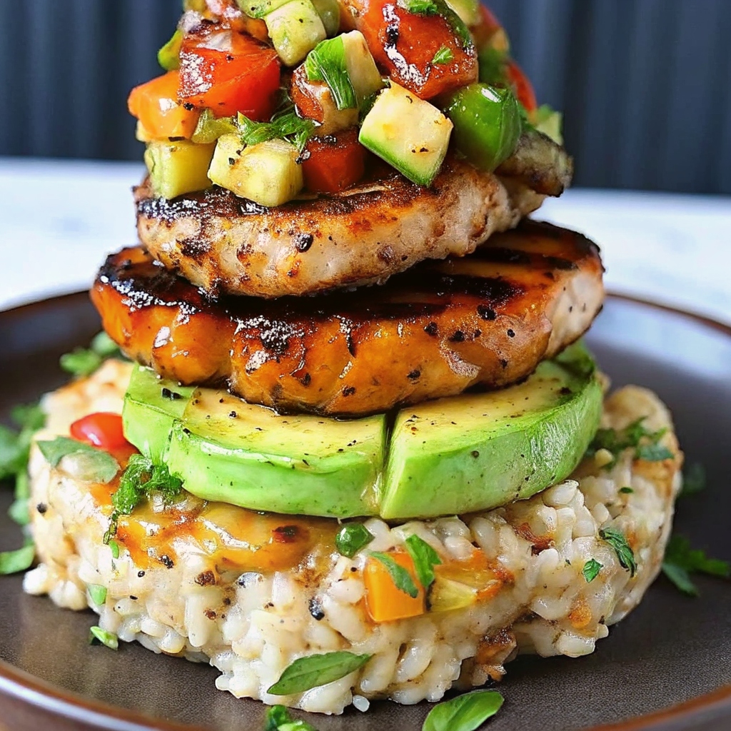 Honey Lime Chicken & Avocado Rice Stack