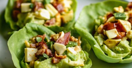 Avocado Hard-Boiled Egg and Bacon Lettuce Cups Recipe