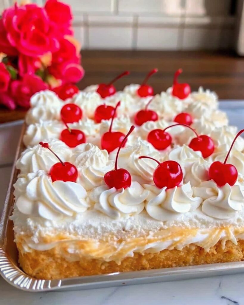 Piña Colada Poke Cake