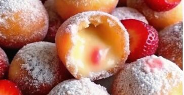 Strawberry Cheesecake Stuffed Donut Holes