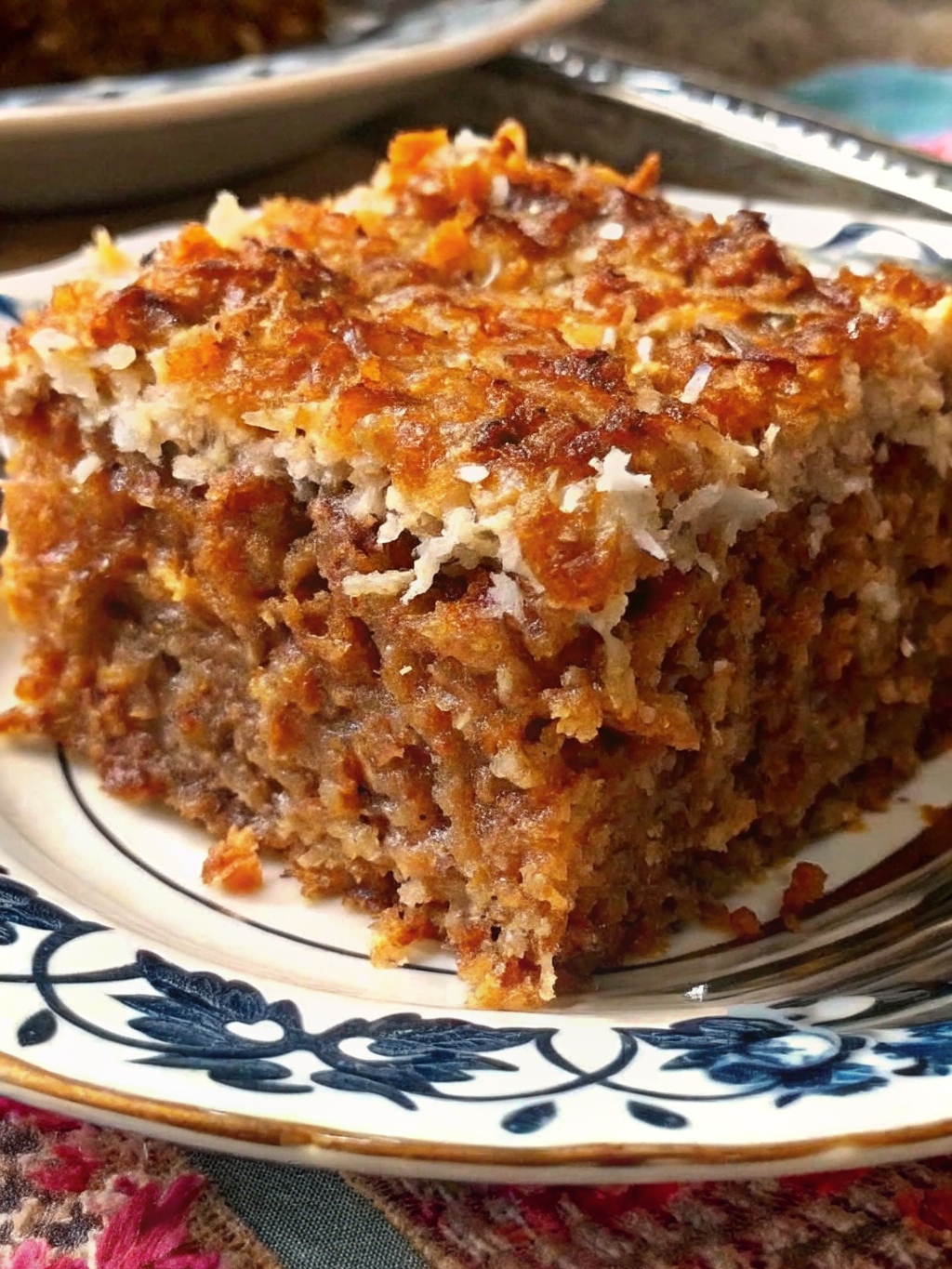 Old-Fashioned Oatmeal Cake with Coconut Topping