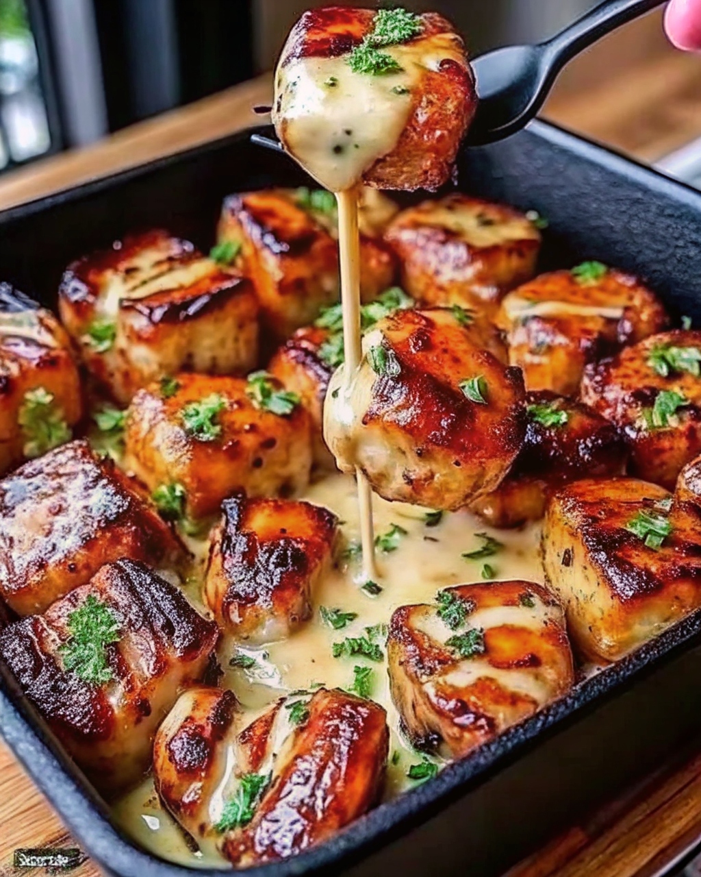 Grilled Chicken Bites with Creamy Garlic Sauce