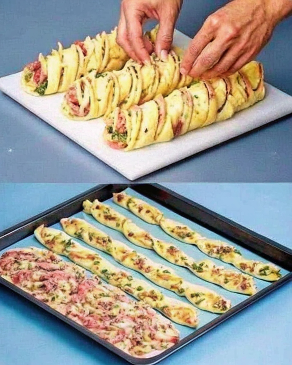 Ham & Cheese Puff Pastry Twists