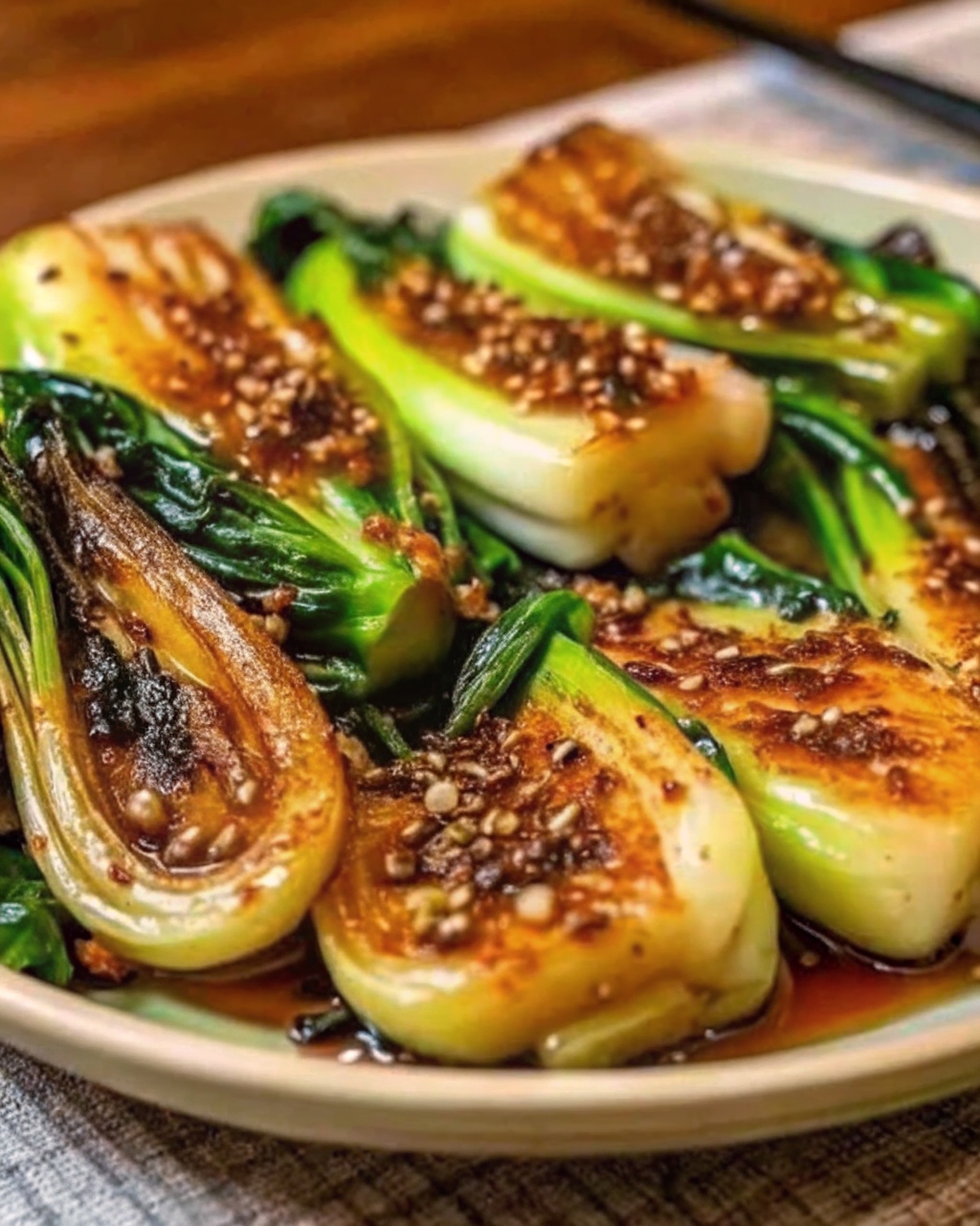 Bok Choy with Ginger Chili Sauce
