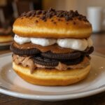 Oreo Cheesecake Stuffed Donut Burger