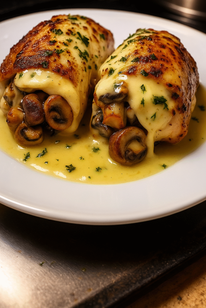  Cheesy Garlic Butter Mushroom Stuffed Chicken