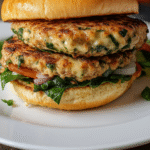 White Cheddar and Spinach Chicken Burgers