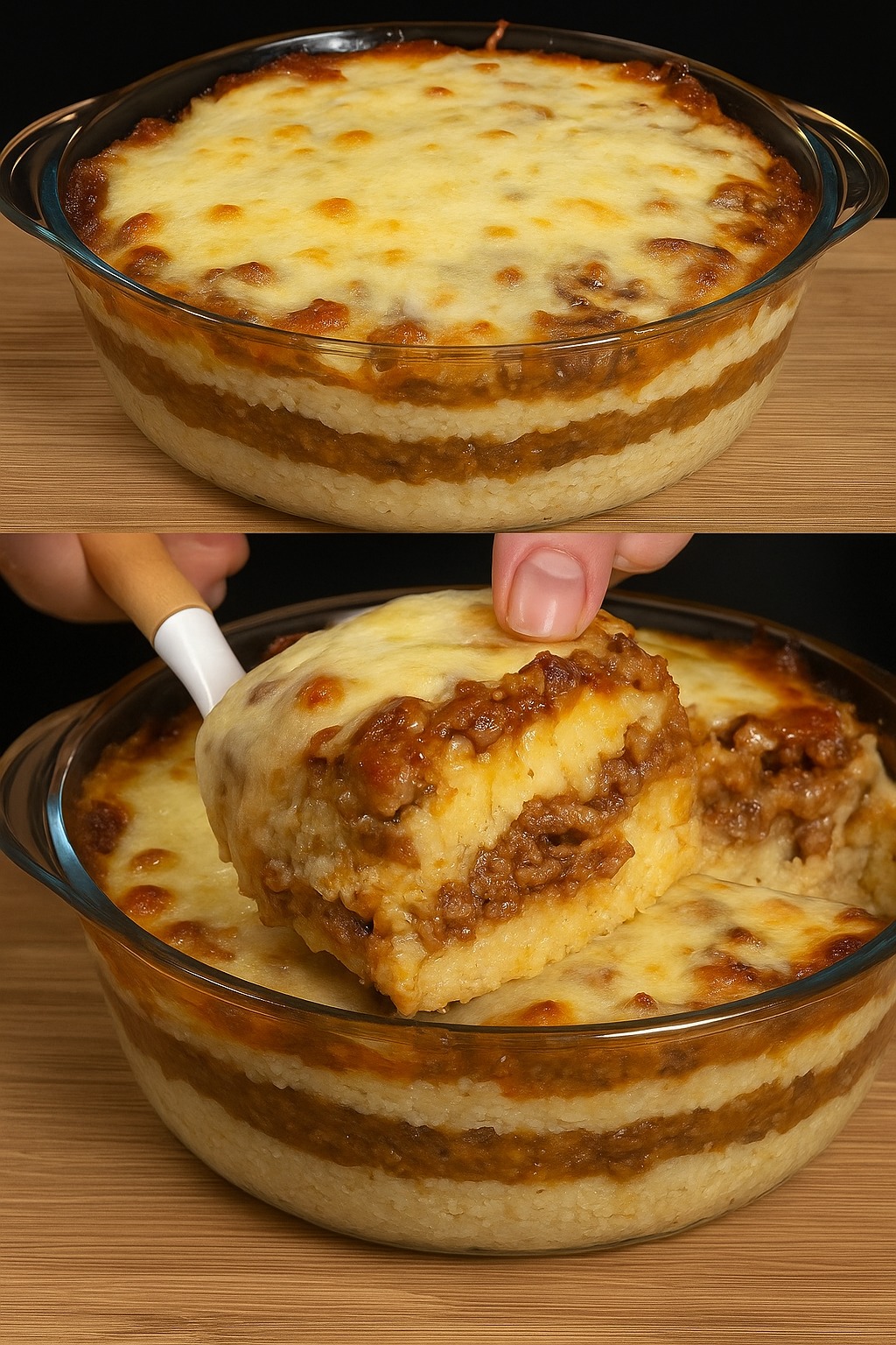 Cheesy Mashed Potato & Meat Casserole