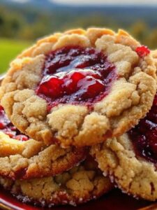 Buttery Raspberry Crumble Cookies