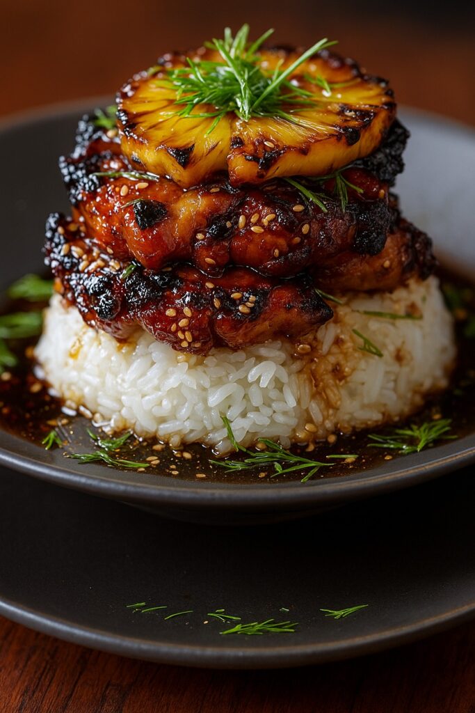 Hawaiian Huli Huli Chicken Stack