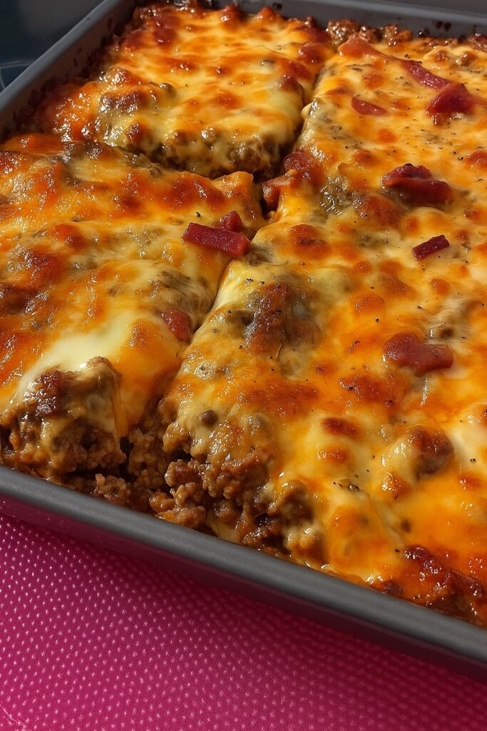 Low-Carb Bacon Cheeseburger Casserole
