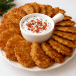 Crispy Potato Fritters with Herbed Sour Cream Dip