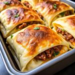 Cheesy Baked Beef Tortilla Pockets