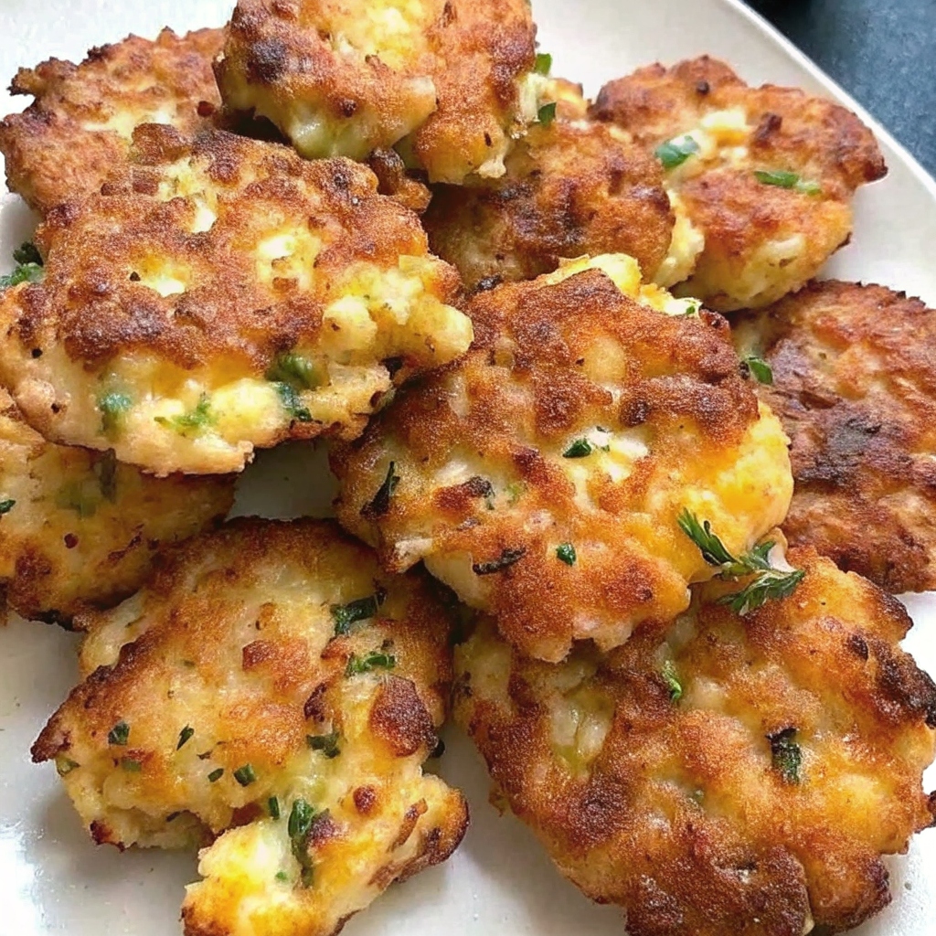 Crispy Cheesy Cauliflower Fritters
