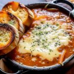 Classic French Onion Soup with Melted Cheese Toast