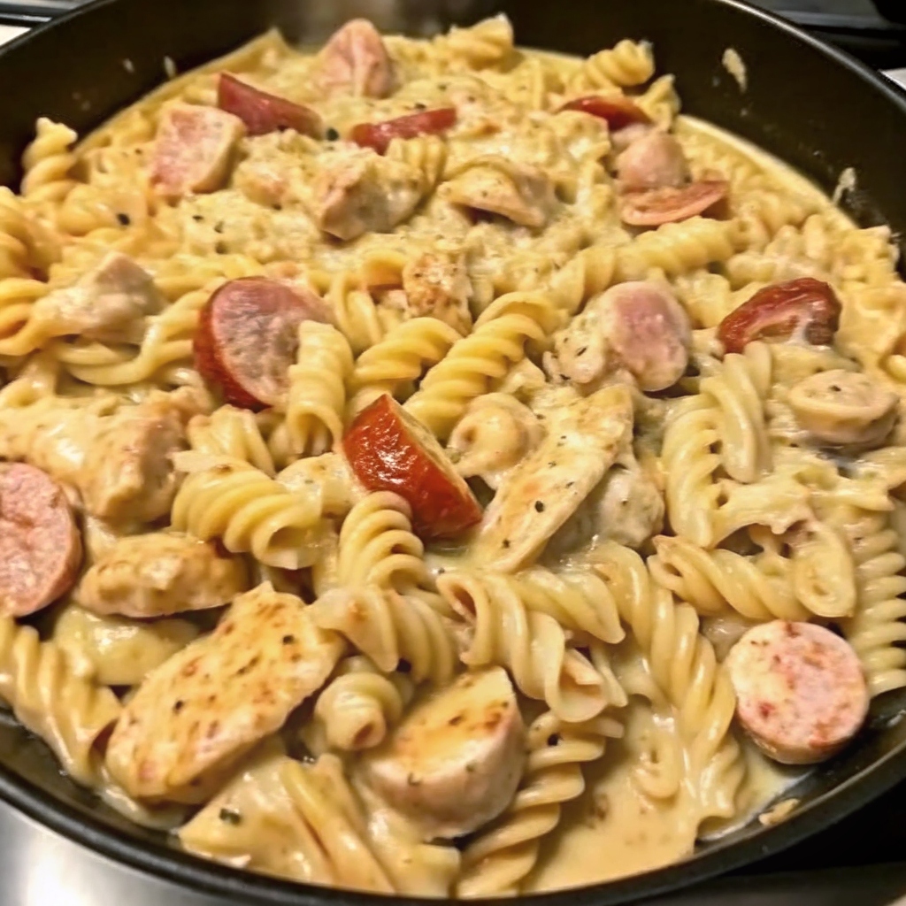 Creamy Pepper Jack Chicken & Sausage Pasta