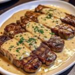 Juicy Steak with Creamy Garlic Sauce