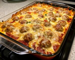 Dump and Bake Meatball Casserole