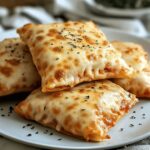 Homemade cheesy pizza pockets