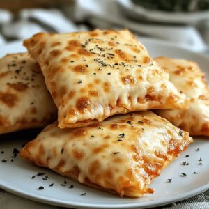 Homemade cheesy pizza pockets