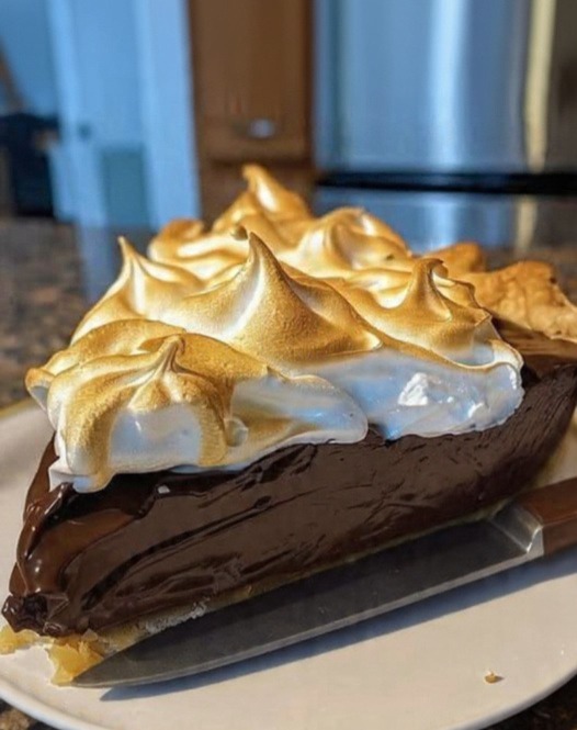 Old-Fashioned Chocolate Pie with Golden Meringue